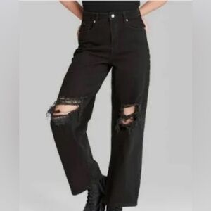 NWT WILD FABLE Highest Rise Baggy distressed jeans size women’s 00